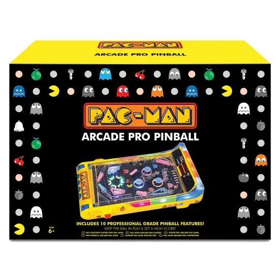 Ambassador Games: Pac-Man Arcade Pro Pinball - Light & Sound Tabletop Game, Vibrating Bumbers, Flashing LEDs, Scoreboard, Licensed, Adults-Kids 6+ {1}