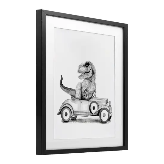 Stupell Industries Dinosaur in Vintage Vehicle Framed Print Under Glass, design by Rachel Nieman {3}