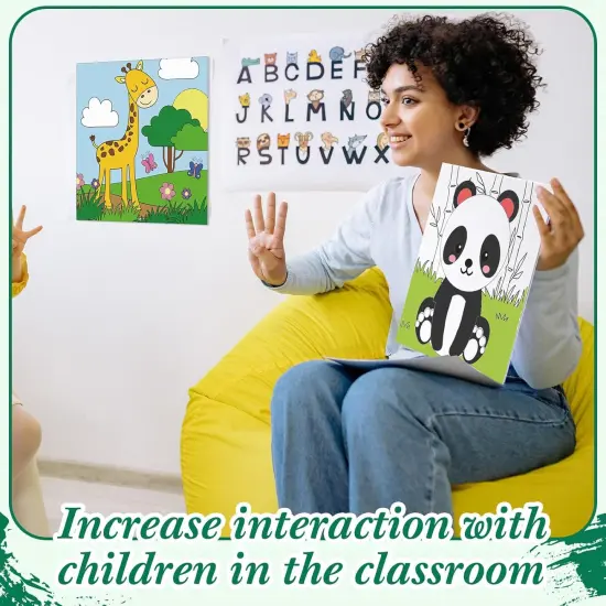 24 Pcs Pre Drawn Canvas for Painting for Adult Pre Printed Canvas Bulk Sip and Paint Kit (Jungle Animal,8 x 10 Inch) {5}