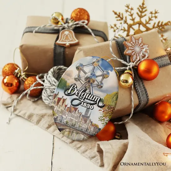 Charming Belgium Christmas Ornament, Iconic Landmarks and Cultural Heritage Gift for Travel Lovers {2}
