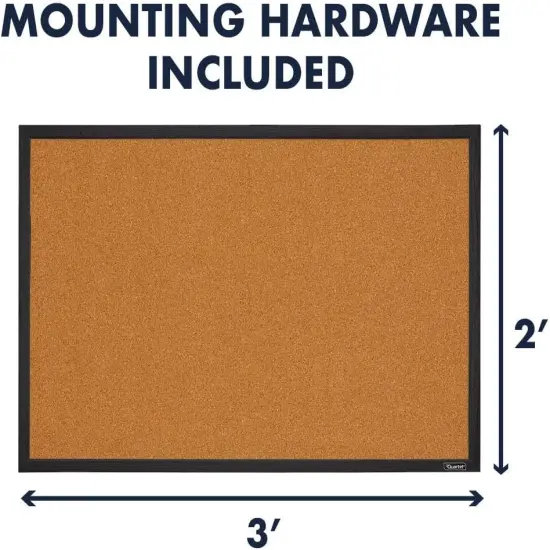 Cork Bulletin Board - Black Frame (2 FT by 3 FT) {4}