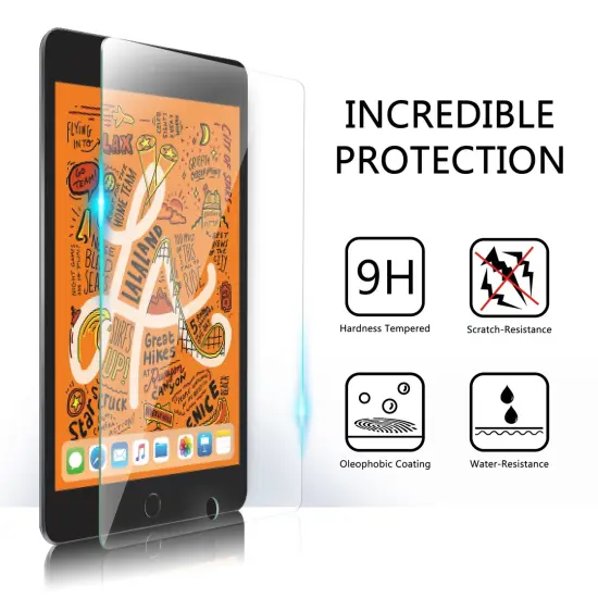 2 Pack Tempered Glass Screen Protector for iPad Mini 4/5 Generation, Anti-Scratch Clear {2}