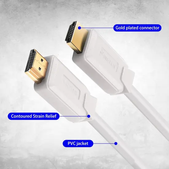 Insten 2 Pack 3ft 8K HDMI High Speed Cable, 2.1 Version, 60Hz, 48Gbps, PVC Cable, White {5}