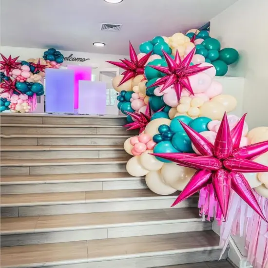 3pcs 26inch babe pink Star foil balloons(Girl Pink) {5}