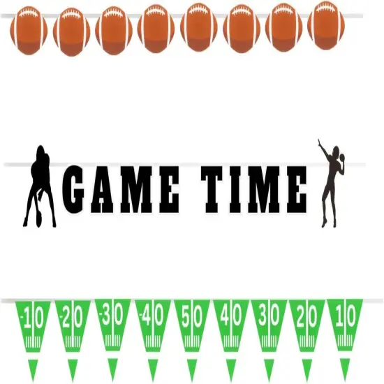 4E's Novelty 3 Football Garland Banners (9 Ft) for Football Party Decorations &ndash; Ideal Football Pennant Banner for Sports Themed Party Decor {6}