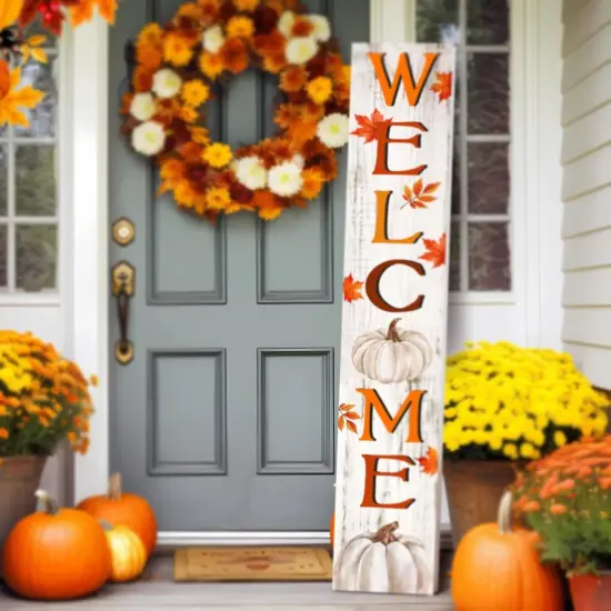 Fall Wooden Porch Sign (black and white) {6}