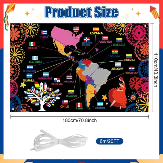 Large Hispanic Heritage Month Banner - 70.8x 43.3 Inches {4}
