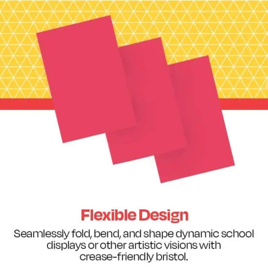 School Smart Folding Bristol Board, 12 x 18 Inches, Red, Pack of 100 {5}
