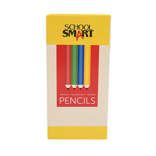 School Smart Traditional No 2 Pencils, Assorted Colors, Pack of 144 {6}