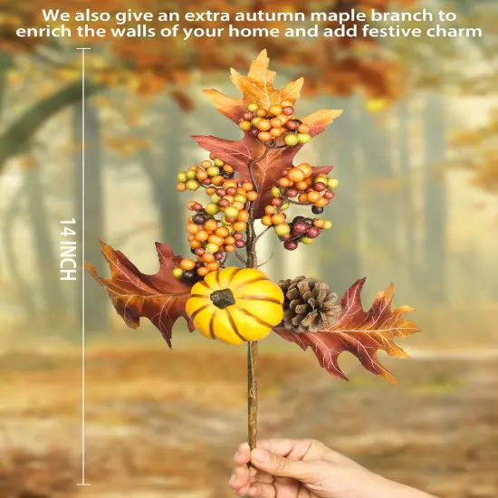 24&rsquo;&rsquo; Artificial Autumn Fall Wreaths with Pumpkin and Hook {2}