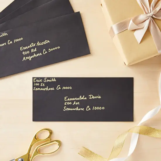 100 Pack #10 Black Envelopes with Square Flap for Mailing Letters, Invitations (9.5 x 4.13 x 0.01 inches) {4}