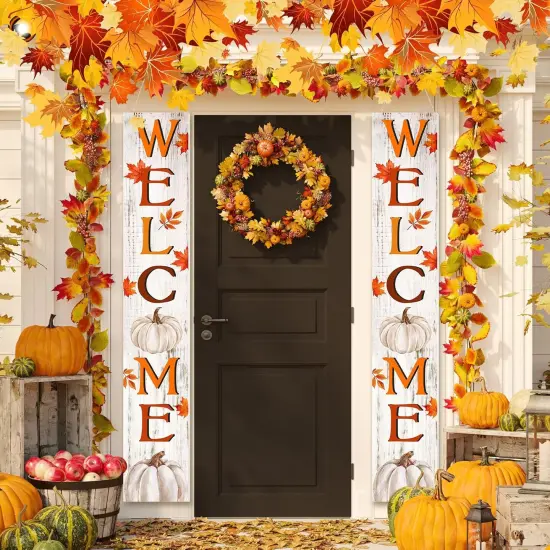 Fall Wooden Porch Sign (black and white) {3}