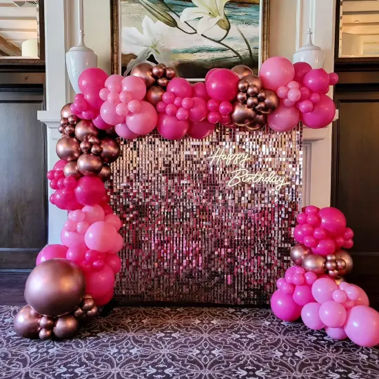 124 Pcs Various Pinks Balloons Garland Kit {4}