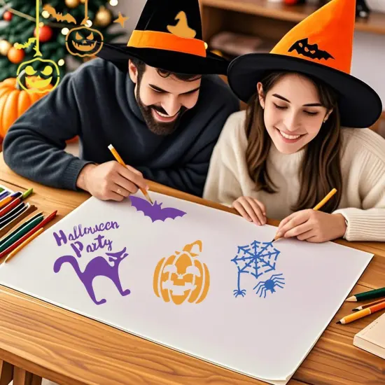 Flushable Plastic Stencils Pumpkin Witch(5Inch 30Pcs Halloween) {2}