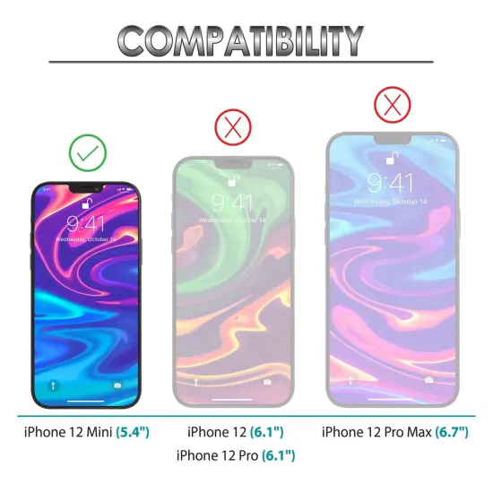 Hybrid Clear Case Compatible with iPhone 12 mini (5.4 inch), Matte Hard PC Back with Shockproof Soft TPU Bumper Protective Crystal Cover, by Insten {5}