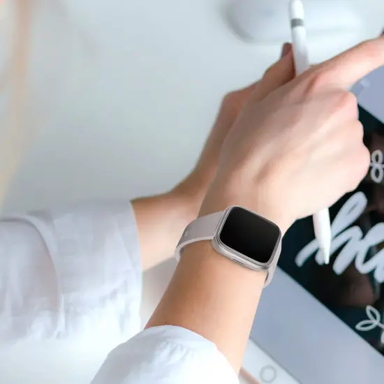 Insten Smartwatch Screen Protector Compatible with Fitbit Versa 2 Smartwatch, Soft TPU Rubber Protective Case, All Around Shockproof Bumper Full Cover, Clear {3}