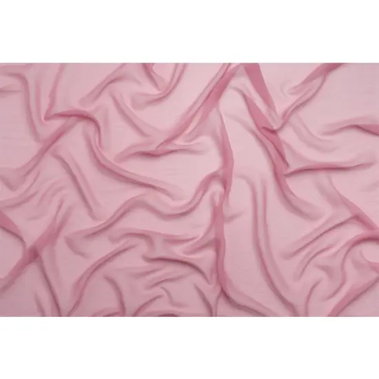 1 Yard 43" Wide Crinkled Silk Chiffon Fabric Polignac Pink Sheer Lightweight 8MM Silk for Dresses, Scarves & Overlays {3}