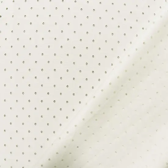 Ivory Cotton Laser Cut Dots Twill Woven Fabric By the Yard {2}