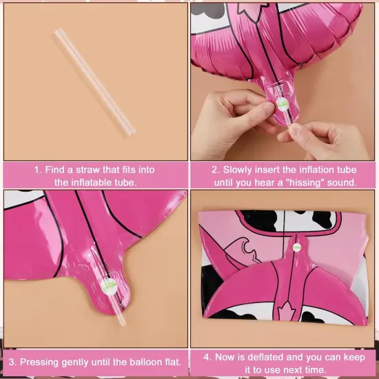 Pink Cowgirl Hat Boot Horse Latex Balloons(pink) {4}