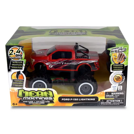 Mean Machines: RTR RC - Ford F150 Lightning - Red - 2.4 Ghz High Performance for Donuts & Wheelies, Turbo Boost, Ready-To-Run Radio Controlled Vehicle {3}