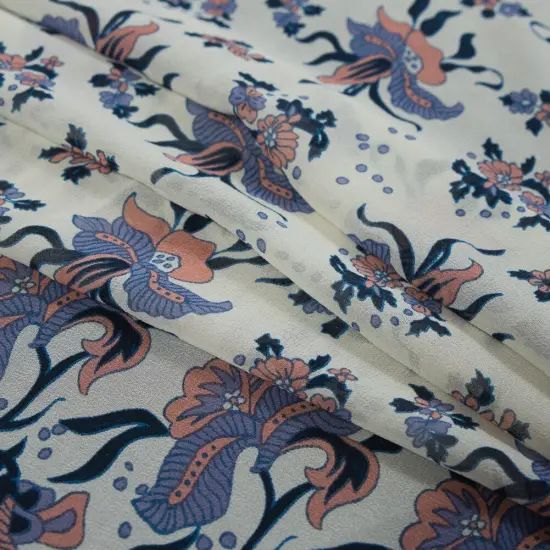 1 Yard Blue and Pink Silk Chiffon 44" Wide Sheer Fabric for Handkerchief Skirts & Flowing Tops {3}