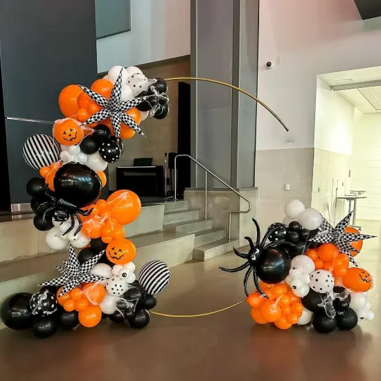 Halloween Boo Latex Balloon Arch Garland Kit (Orange Black White) {3}
