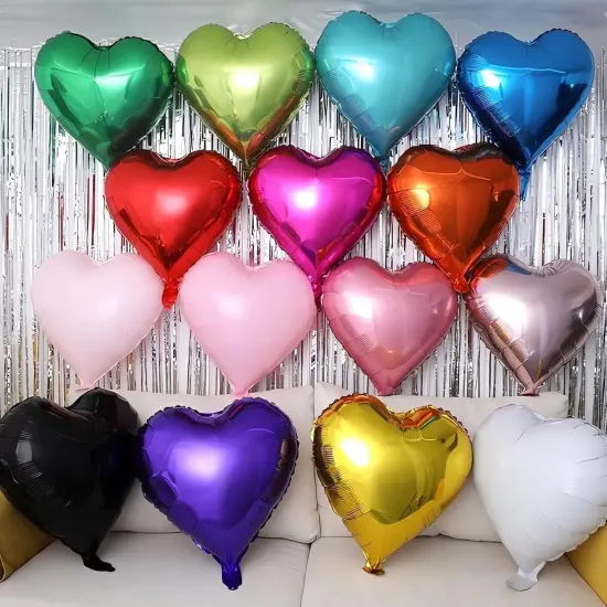 Hot Pink Heart Shaped balloons Pack of 12 (12 Pink Silver Hot Pink) {2}