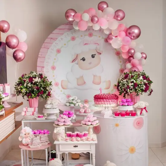 Pink White Balloons Garland Arch Kit (104p-pink White) {5}