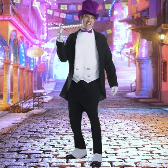 Classic Men's Penguin Costume Jacket Vest Bow Tie Pants Gloves {1}