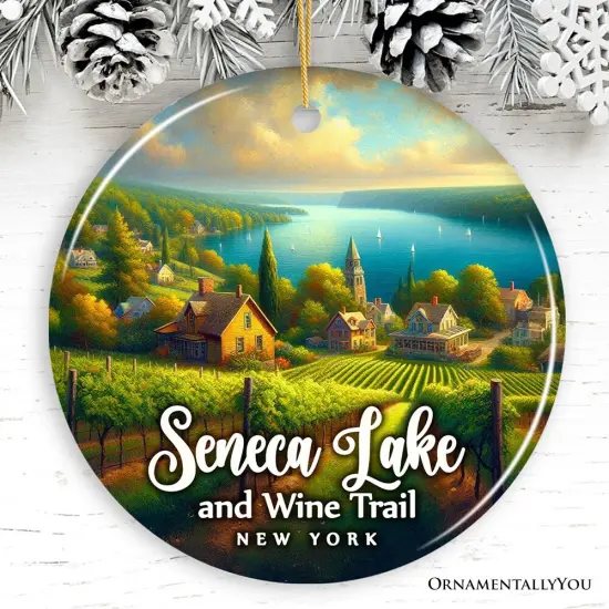 Charming Scenery of Finger Lakes New York Ornament, Seneca Lake and Wine Trail Christmas Gift and Travel Souvenir {6}
