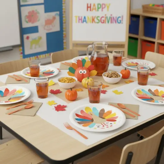 Happy Thanksgiving Turkey Dinner Plates &ndash; 10&rdquo; Paper Plates for Classroom, Office, or Holiday Parties {3}