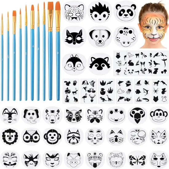 72 Pcs Face Paint Stencils(Vintage) {1}