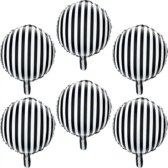 Foil Black Striped Balloons(Black and White) {1}