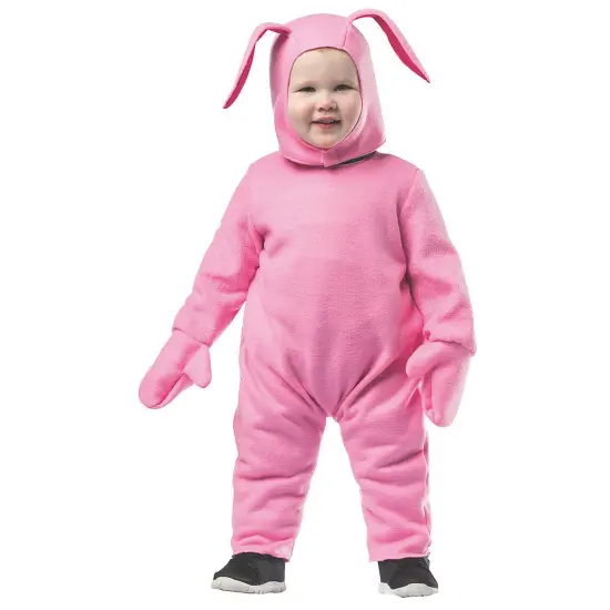 Xmas Bunny Toddler Costume Soft Pink One-Piece Bunny Outfit {1}