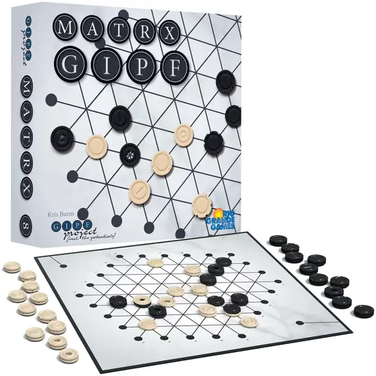 Rio Grande Games: Matrx Gipf - Piece Moving Strategy Board Game, Unique Head-To-Head, Learn As You Play, Ages 14+, 2 Players, 30-60 Mins {4}