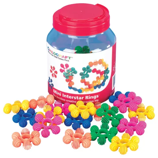 Childcraft Toddler Manipulatives Mini Interstar Rings, Assorted Colors, Set of 40 {3}