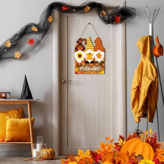 Autumn Welcome Door Sign Hello Fall Decor(Multicolor) {6}