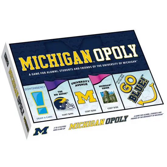 Late For The Sky: Michigan-Opoly - University of Michigan Themed Family Board Game, Opoly-Style, Traditional Play Or 1 Hr Version, Age 8+, 2-5 Players {5}