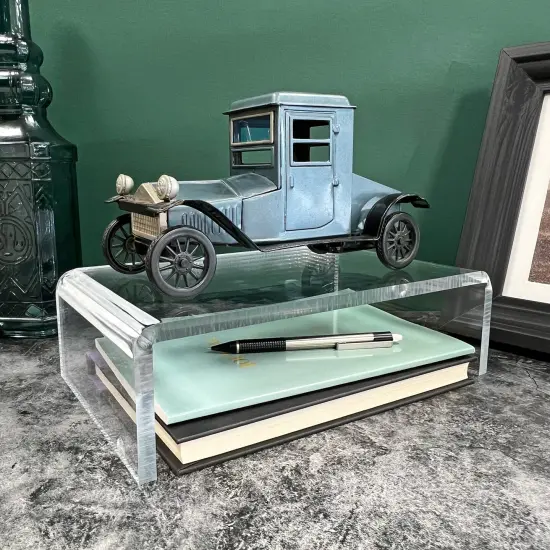 Plymor Clear Acrylic Rectangular Display Riser, 3" H x 10" W x 6" D (3/8" thick) {4}