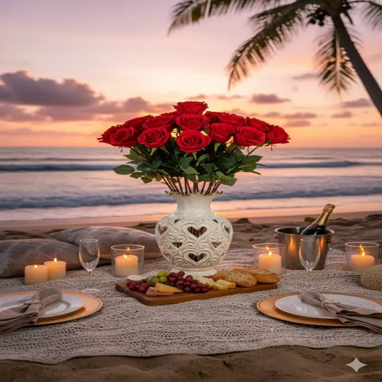 2PC 27&rdquo; Real Touch Red Rose &ndash; 4&rdquo; Bloom, Lifelike Artificial Flower for Wedding & Decor {2}