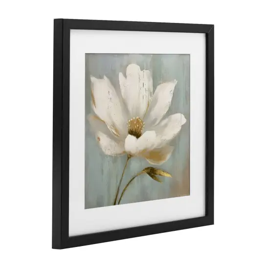 Stupell Industries Gold Brushed Flower Framed Print Under Glass, design by LSR Creative Studio {9}