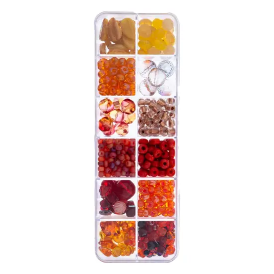 John Bead Mixed Czech Glass Beads Box, 200g Capeverdi Sunrise {2}