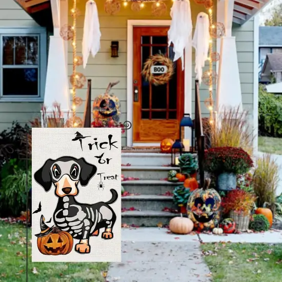 Halloween Trick or Treat Garden Flags 12x18(Halloween Dog) {5}