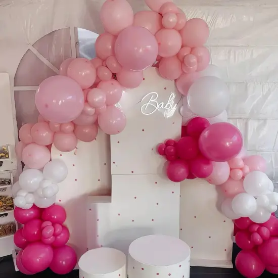 Hot Pink White Balloons (Pink White Rose Red) {2}