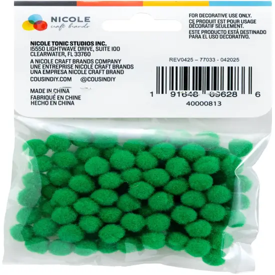 CousinDIY Pom-Poms 10mm 100/Pkg-Kelly Green {4}