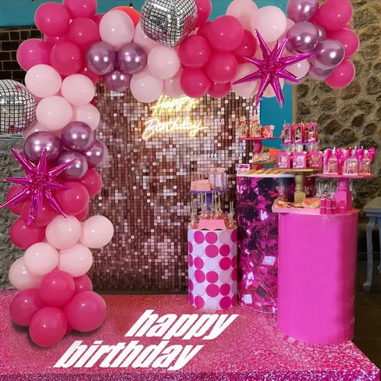 Hot Pink Balloon Garland Kit Princess Party Decorations(Hot Pink) {5}
