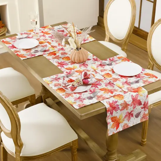 Set of 4 Fall Placemats - 12 x 18 Inch (Maple Leaf) {2}
