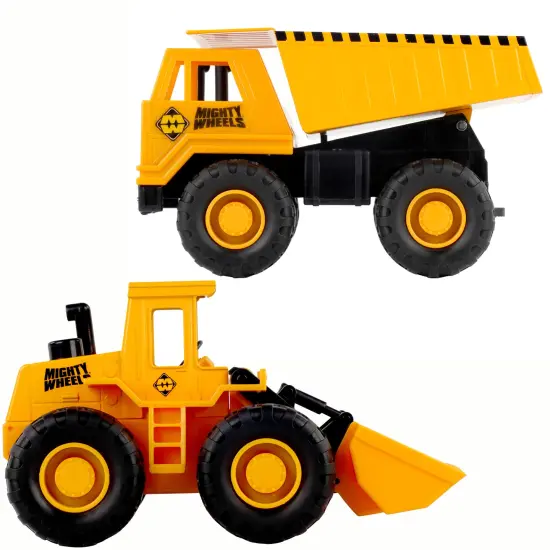Mighty Wheels: 2 Pack Construction Vehicles - 7" Dump Truck & Front Loader - Value Pack, Load & Haul Toy Set, Durable Indoor-Outdoor Play, Kids Age 3+ {4}