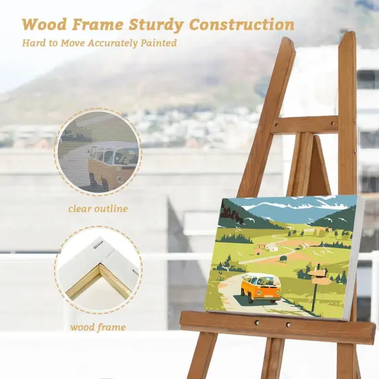 10 Pcs Pre Drawn Canvas Paint Kit - 8 x 8 (Scenery) {3}