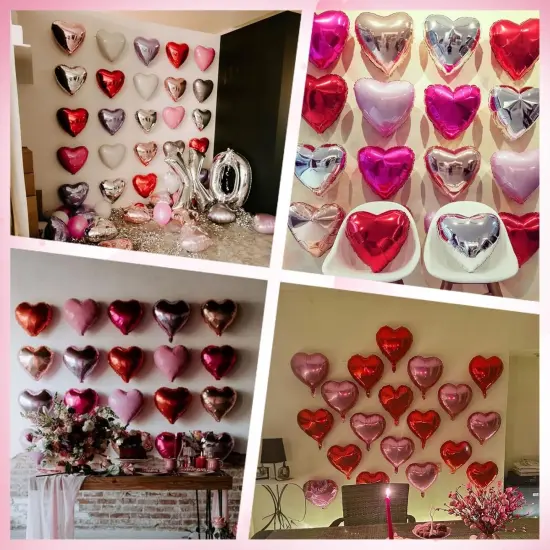 Hot Pink Black Heart Balloons (Hot Pink Black) {5}